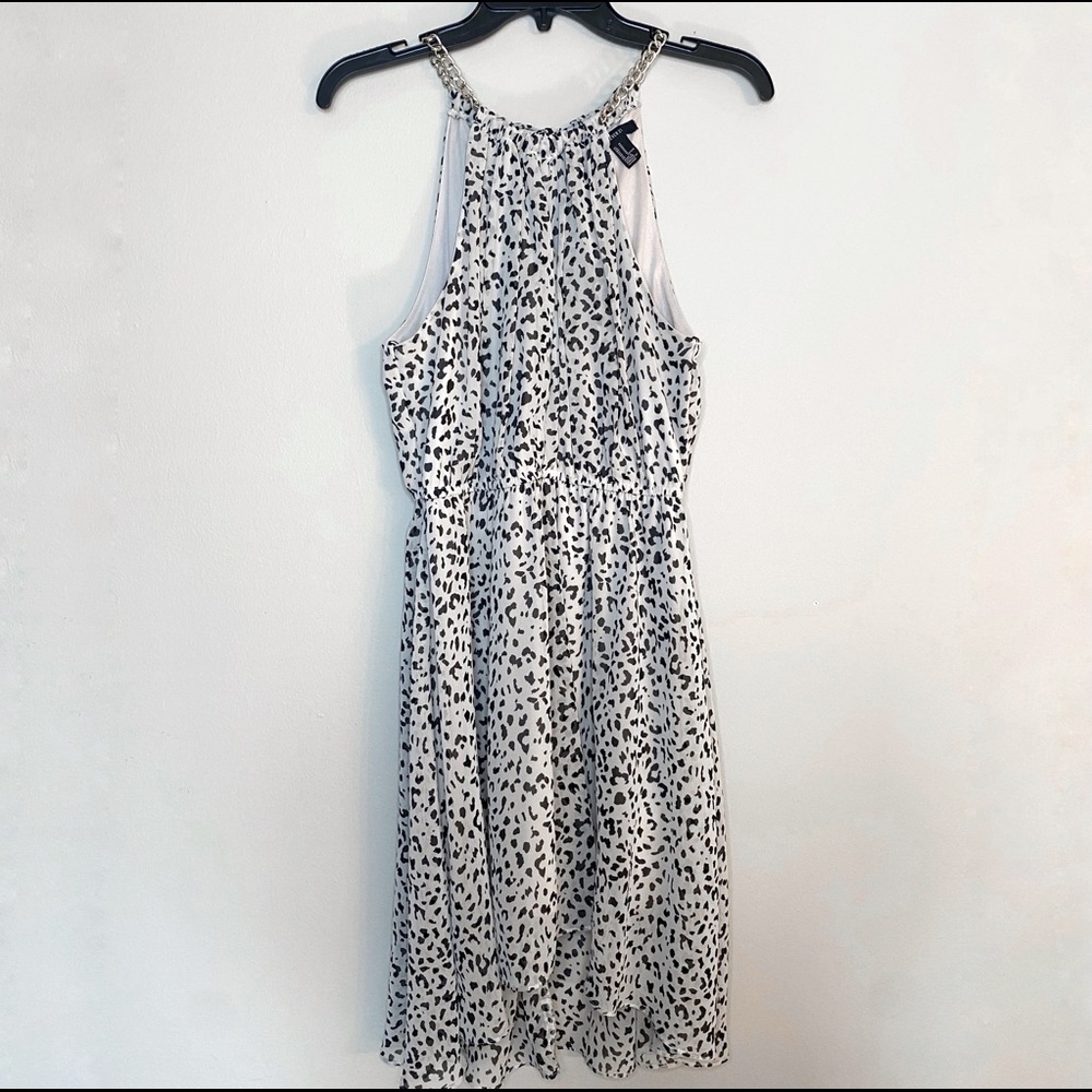 Forever 21 Cheetah Print Dress Gold Chain Straps
